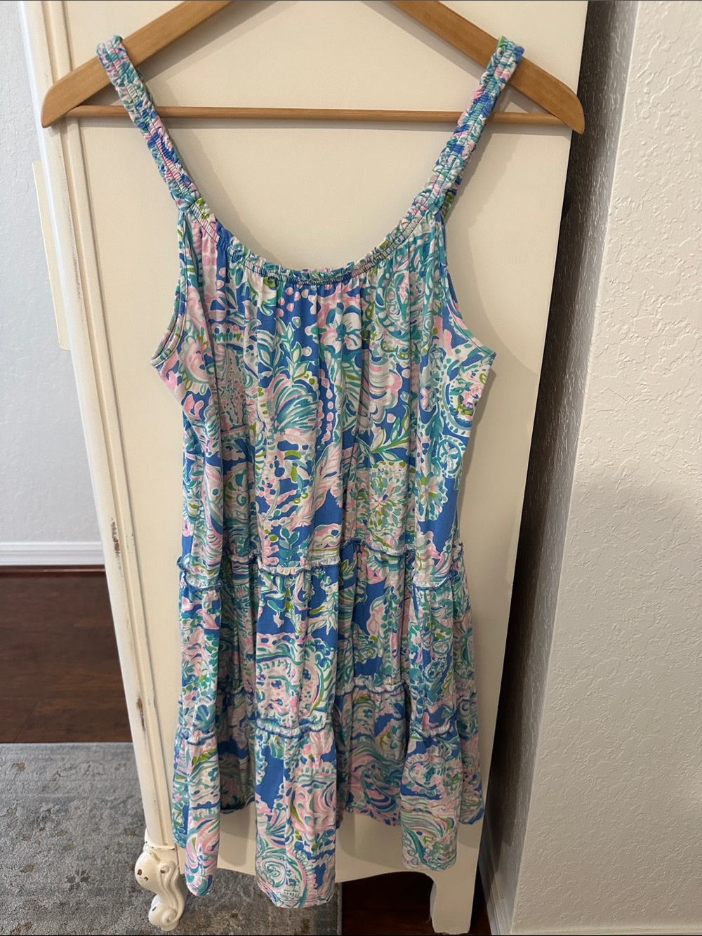 Lilly Pulitzer Blue, Pink & Green Floral Tank Dress